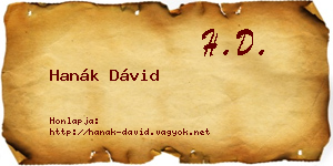 Hanák Dávid névjegykártya