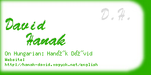 david hanak business card